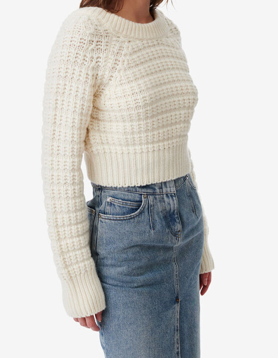 LONAS CROPPED ROUND-NECK SWEATER